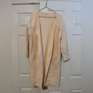 Anrabess Cream Open Front Cardigan